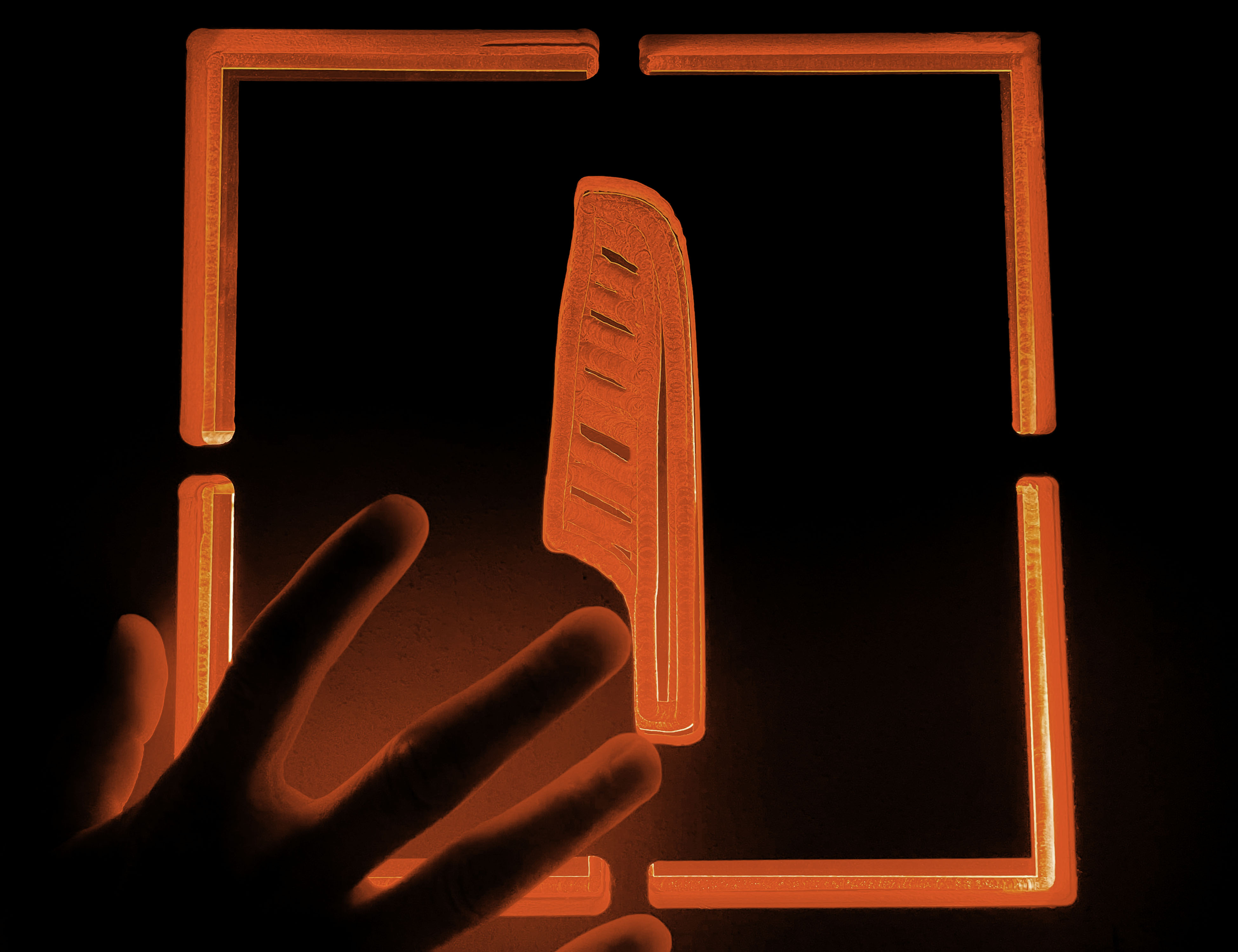 Return of the Pharaohs hand touching glowing glyph